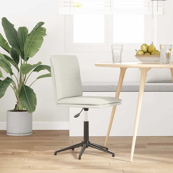 vidaXL Καρέκλα Τραπεζαρίας Κρεμ Βελούδινη