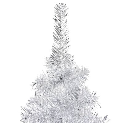 vidaXL Χριστουγεν Δέντρο Προφωτισμένο Τεχνητό Μπάλες Ασημί 240εκ PET
