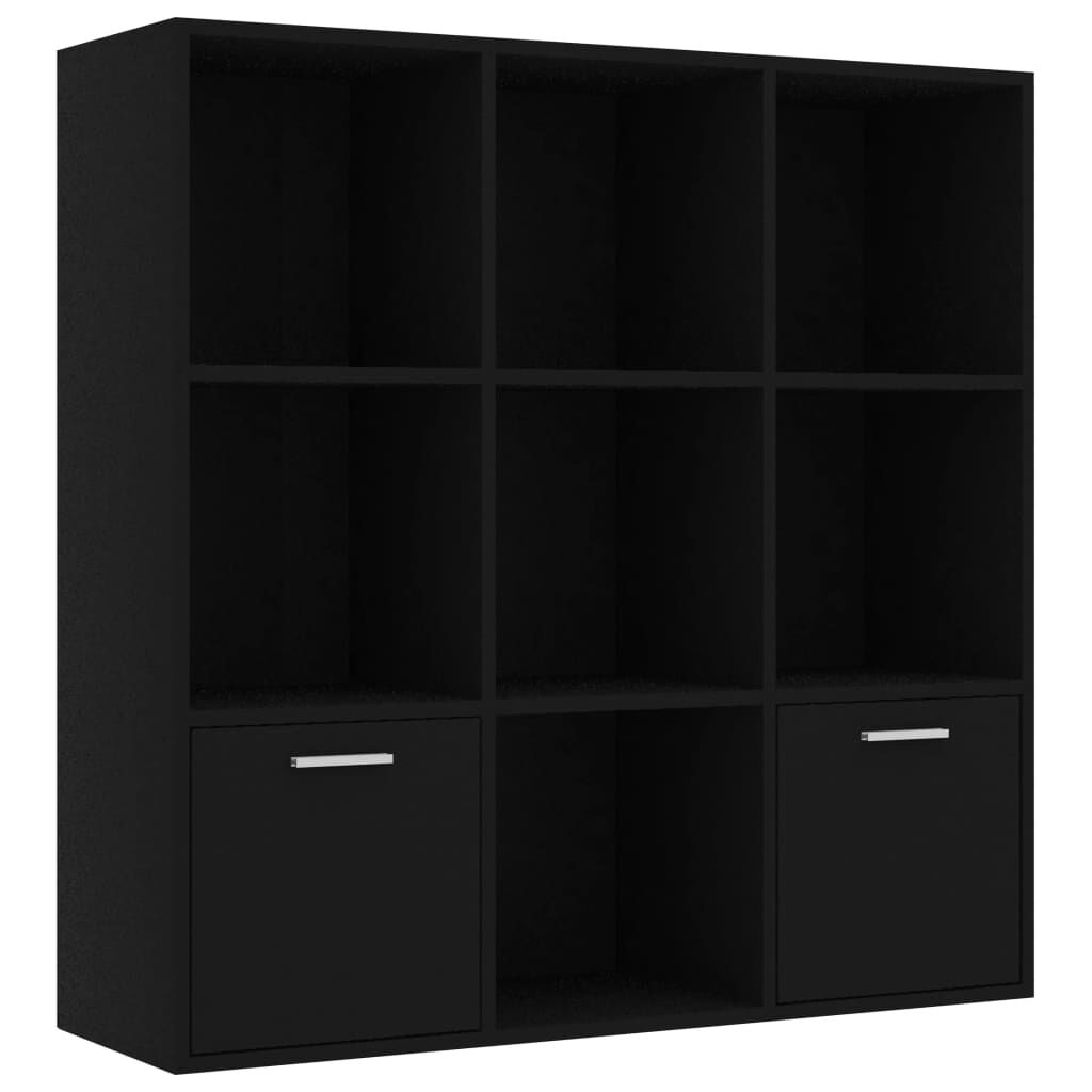 vidaXL Βιβλιοθήκη Μαύρη 98 x 30 x 98 εκ. από Επεξ. Ξύλο