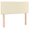 vidaXL Κρεβάτι Boxspring με Στρώμα Κρεμ 100x200εκ. από Συνθετικό Δέρμα