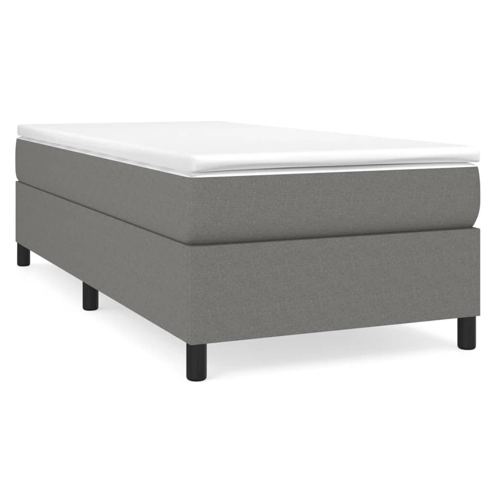 vidaXL Κρεβάτι Boxspring με Στρώμα Σκούρο Γκρι 80x200 εκ. Υφασμάτινο
