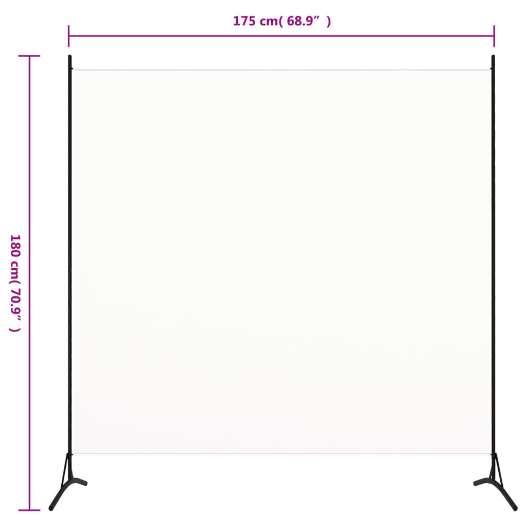 vidaXL Διαχωριστικό Δωματίου Λευκό 175 x 180 εκ. Υφασμάτινο