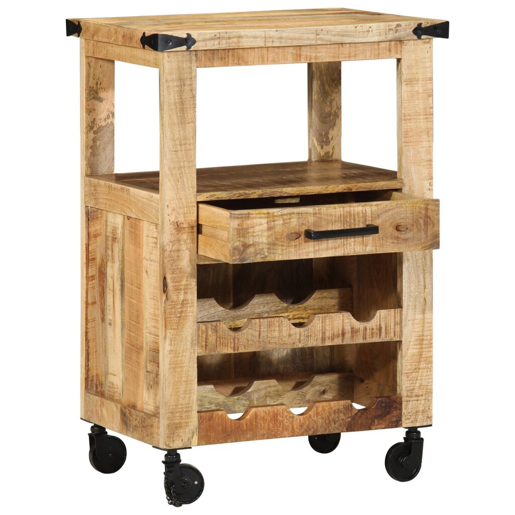 vidaXL Καρότσι Κουζίνας 55x40x80 cm Μασίφ Ρουστίκ Ξύλο Μάνγκο