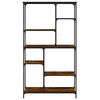 vidaXL Βιβλιοθήκη Καπν. Δρυς 99 x 35,5 x 176 εκ. Επεξεργ. Ξύλο/Ατσάλι