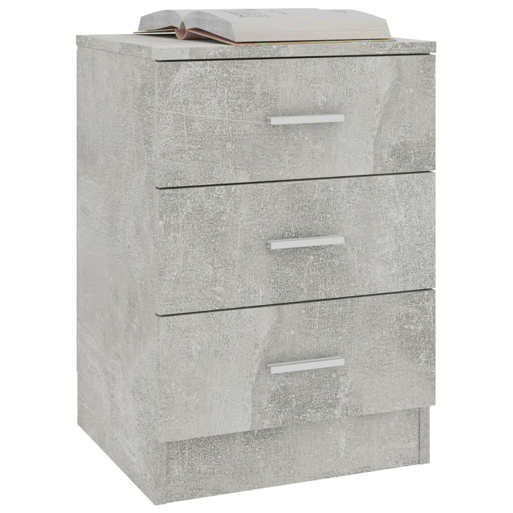 vidaXL Κομοδίνα 2 τεμ. Γκρι Σκυροδέματος 38x35x56 εκ. από Επεξ. Ξύλο