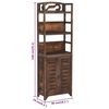vidaXL Ντουλάπι Βιτρίνα Σκούρο Καφέ 46x24x140 εκ. Μασίφ Ξύλο Παυλώνιας