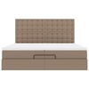 vidaXL Οθωμανικό κρεβάτι με στρώματα Cappucino 200x200cm Faux Leather