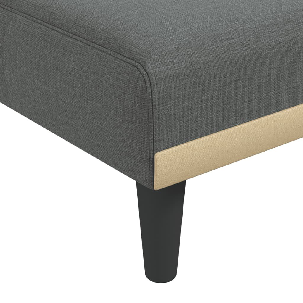 vidaXL Καναπές Κρεβάτι Γωνιακός Σκούρο Γκρι 255x140x70 εκ. Υφασμάτινος