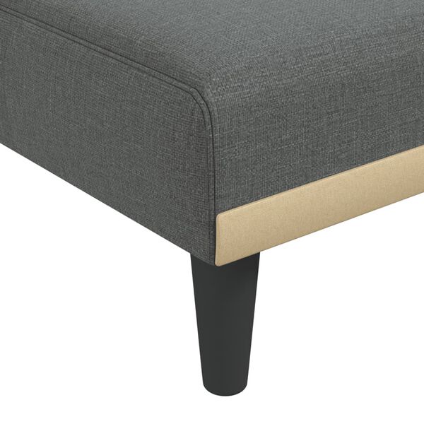 vidaXL Καναπές Κρεβάτι Γωνιακός Σκούρο Γκρι 255x140x70 εκ. Υφασμάτινος