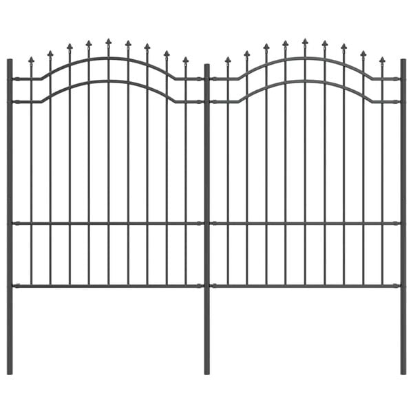 vidaXL Φράχτης Κήπου Γκρι 190 cm Ατσάλι με Επικάλυψη Πούδρας