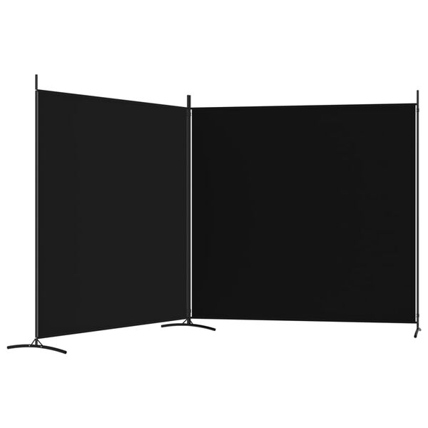 vidaXL Διαχωριστικό Δωματίου με 2 Πάνελ Μαύρο 348x180 εκ. από Ύφασμα