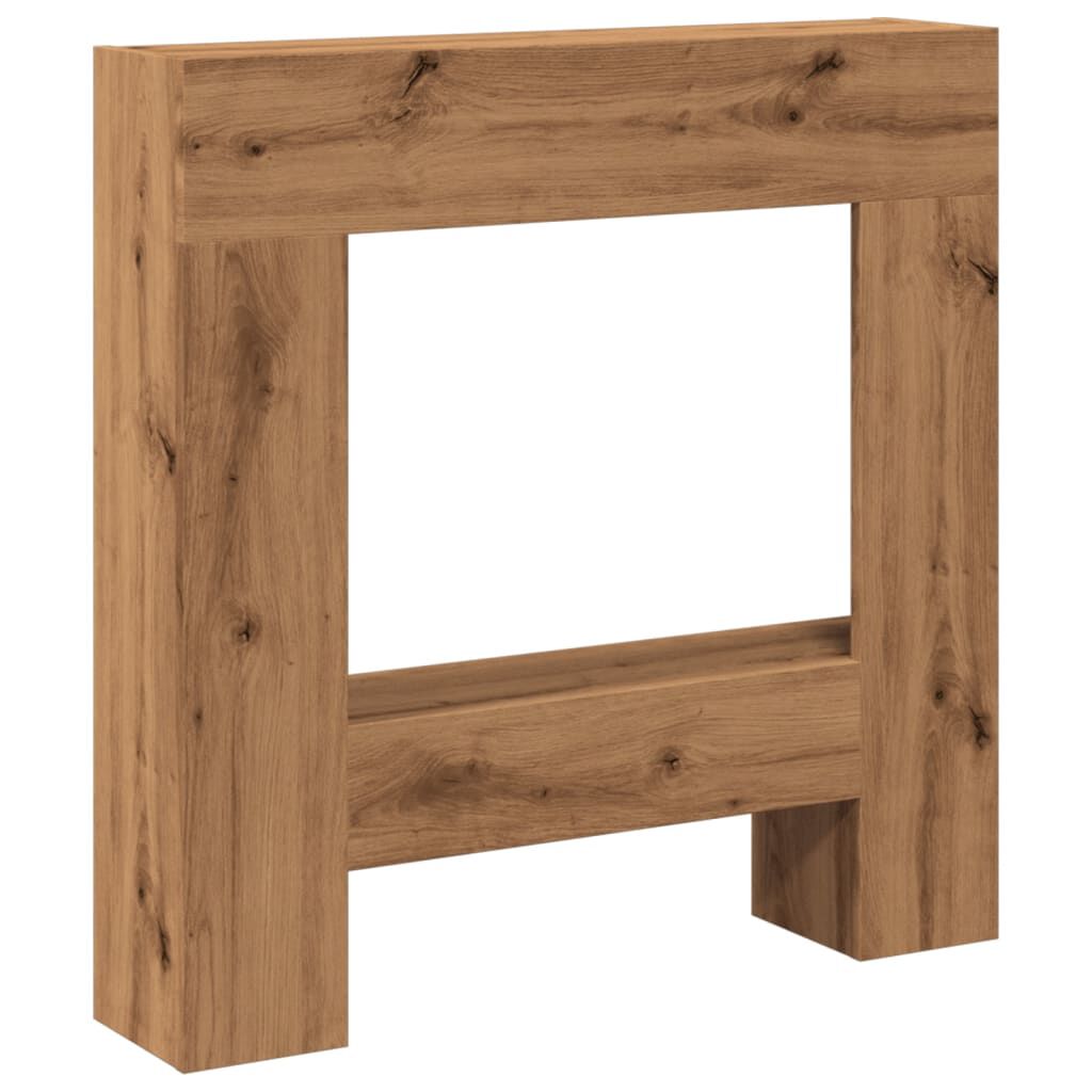 vidaXL Πλαίσιο Τζακιού Αρτισιανή Δρυς 81x18x82 εκ. από Επεξ. Ξύλο