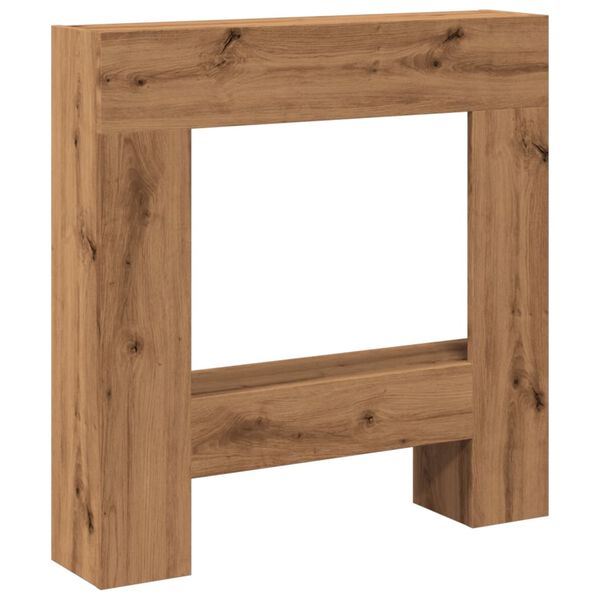 vidaXL Πλαίσιο Τζακιού Αρτισιανή Δρυς 81x18x82 εκ. από Επεξ. Ξύλο