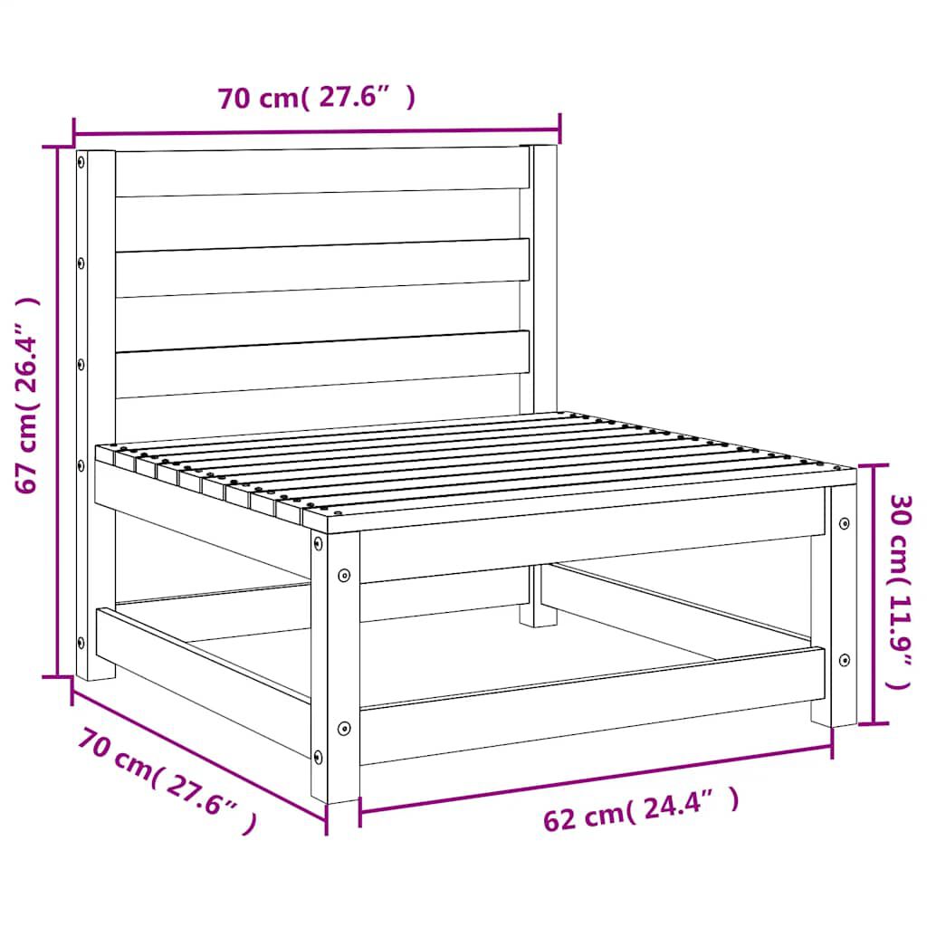 vidaXL Καναπέδες Κήπου Χωρ. Μπράτσα 2Τεμ Λευκοί 70x70x67εκ Μασίφ Πεύκο