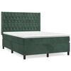 vidaXL Κρεβάτι Boxspring με Στρώμα Σκούρο Πράσινο 140x190εκ. Βελούδινο