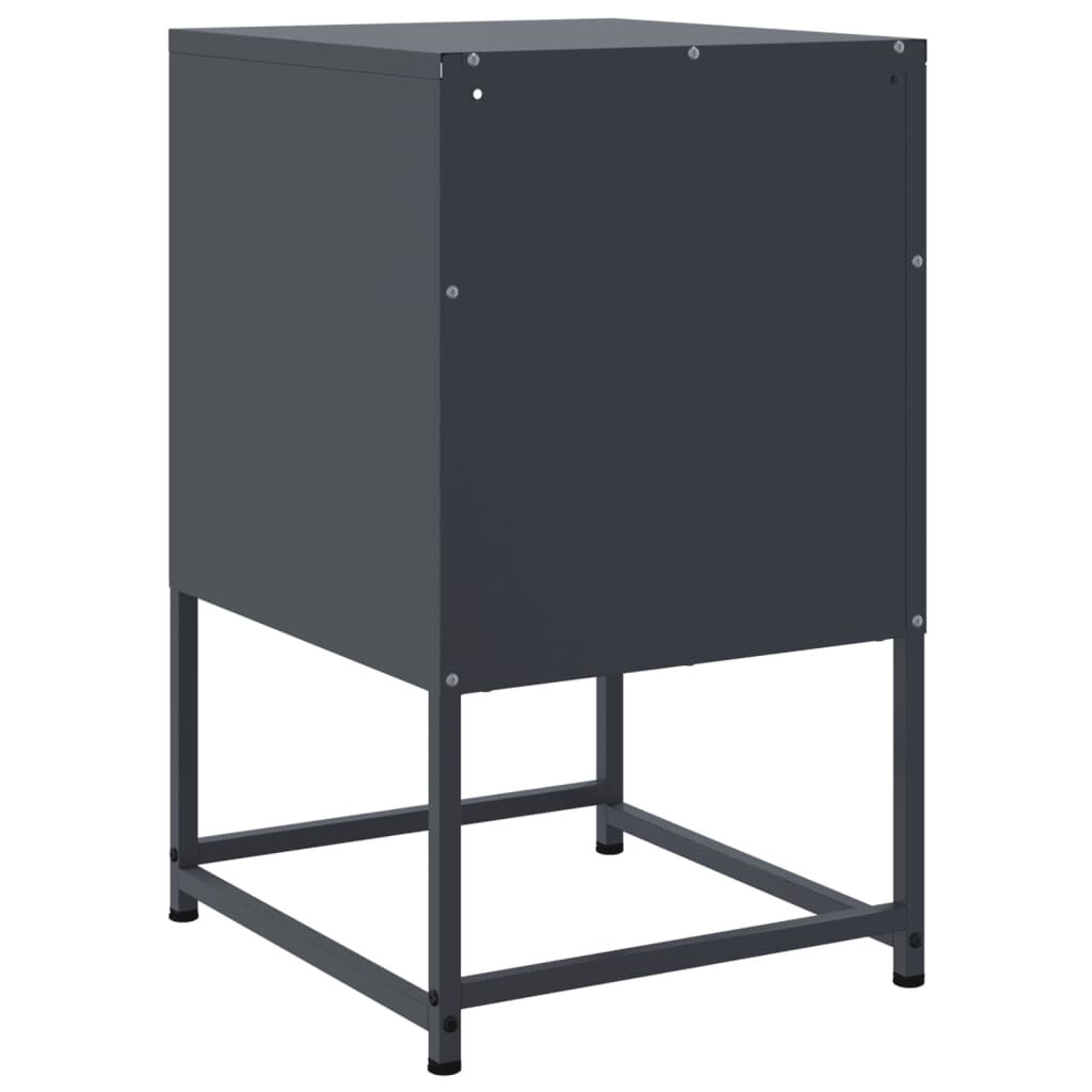vidaXL Κομοδίνο Ανθρακί 36 x 39 x 60,5 εκ. Ατσάλινο