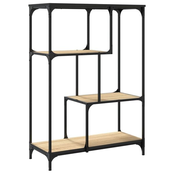 vidaXL Βιβλιοθήκη Sonoma Δρυς 81 x 36 x 115 εκ. Επεξεργ. Ξύλο / Ατσάλι