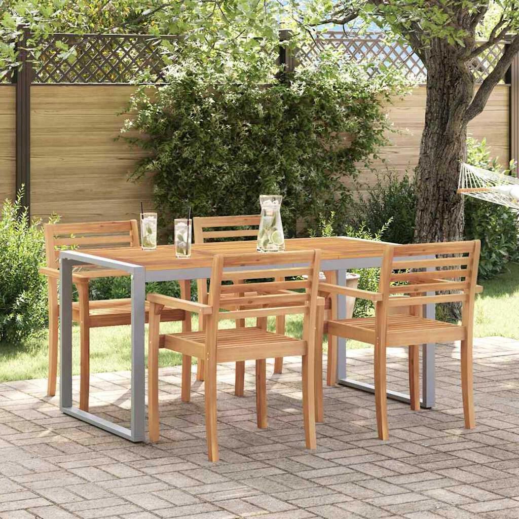 vidaXL Τραπέζι Κήπου για Φαγητό Γκρι 160 x 80 x 75 cm