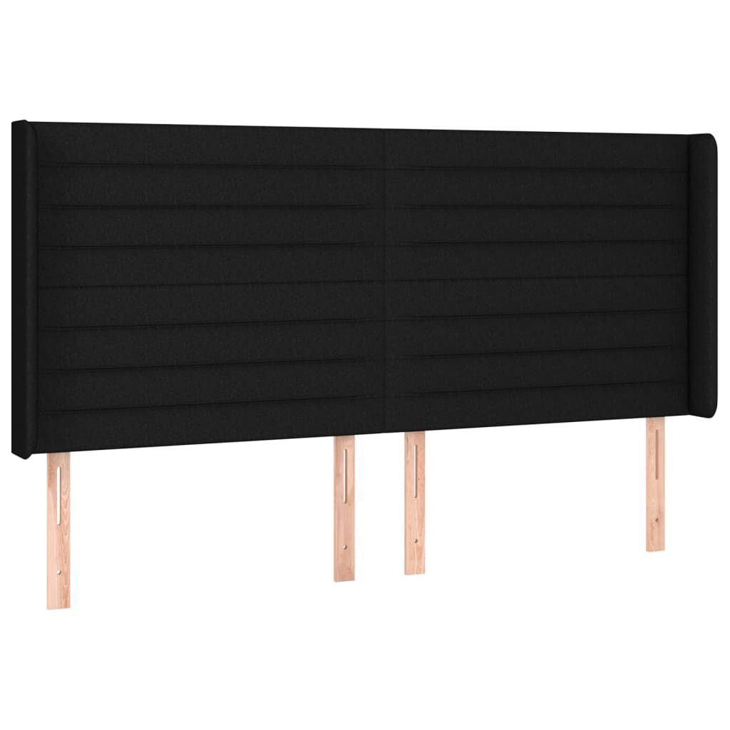 vidaXL Κεφαλάρι με Πτερύγια Μαύρο 183x16x118/128 εκ. Υφασμάτινο