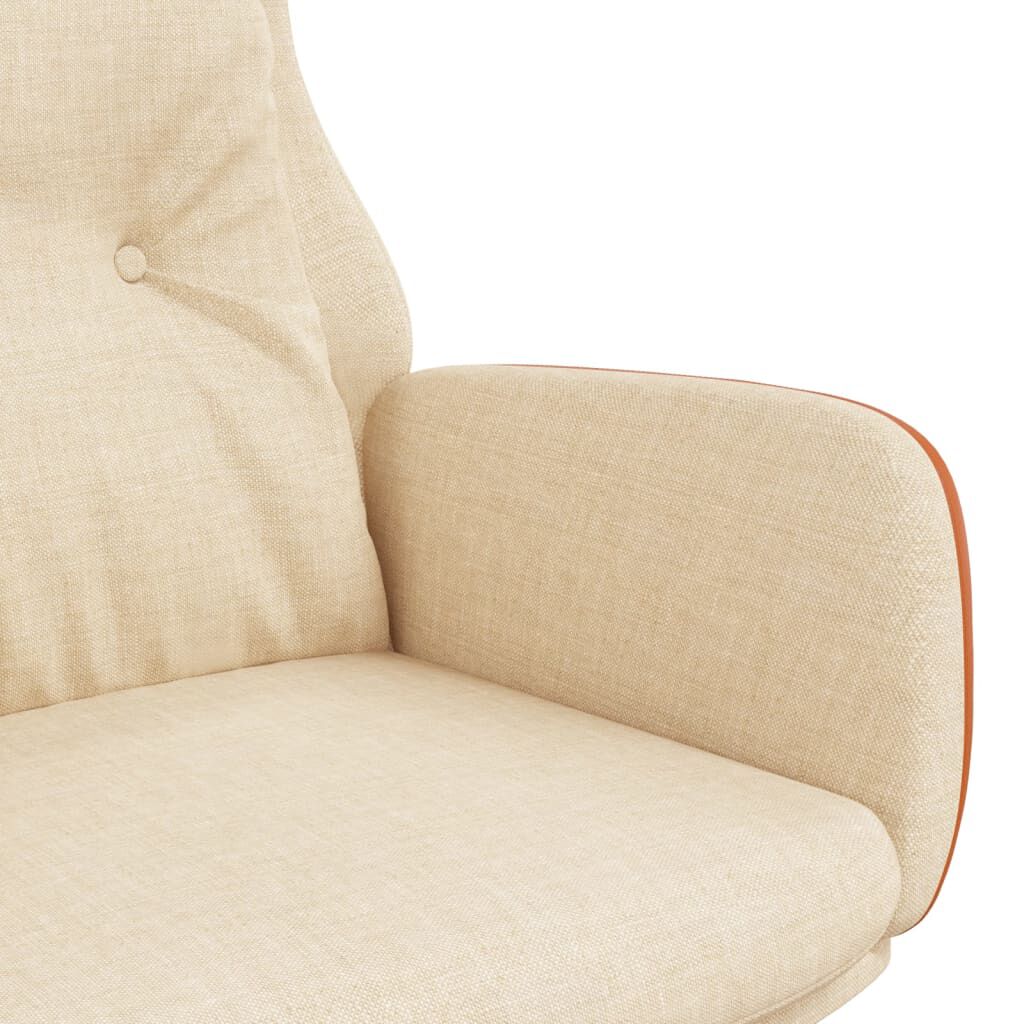 vidaXL Πολυθρόνα Relax Κρεμ από Ύφασμα και PVC