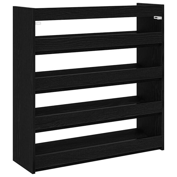 Ράφι παπουτσιών vidaXL Μαύρο 80x25x81 cm Κατασκευασμένο ξύλο