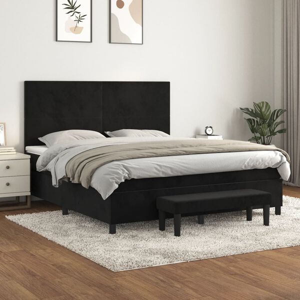 vidaXL &Kappa;&rho;&epsilon;&beta;ά&tau;&iota; Boxspring &mu;&epsilon; &Sigma;&tau;&rho;ώ&mu;&alpha; &Mu;&alpha;ύ&rho;&omicron; 160x200 &epsilon;&kappa;. &Beta;&epsilon;&lambda;&omicron;ύ&delta;&iota;&nu;&omicron;