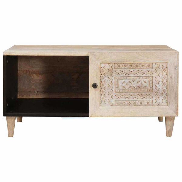 vidaXL Τραπεζάκι σαλονιού Μπεζ 80 x 50 x 40 cm Μασίφ ξύλο μάνγκο
