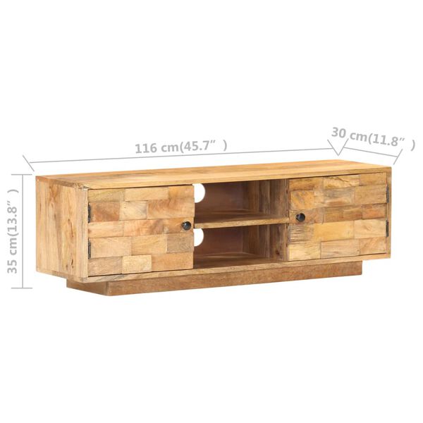 vidaXL Έπιπλο Τηλεόρασης 116 x 30 x 35 εκ. από Μασίφ Ξύλο Μάνγκο