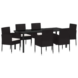 vidaXL &Sigma;έ&tau; &phi;&alpha;&gamma;&eta;&tau;&omicron;ύ &gamma;&iota;&alpha; &kappa;ή&pi;&omicron; &mu;&epsilon; &mu;&alpha;&xi;&iota;&lambda;ά&rho;&iota; 7 pcs &Mu;&alpha;ύ&rho;&omicron; &sigma;&upsilon;&nu;&theta;&epsilon;&tau;&iota;&kappa;ό &rho;&alpha;&tau;ά&nu;