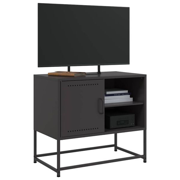 vidaXL Έπιπλο Τηλεόρασης Μαύρο 68,5x39x60,5 εκ. Ατσάλινο