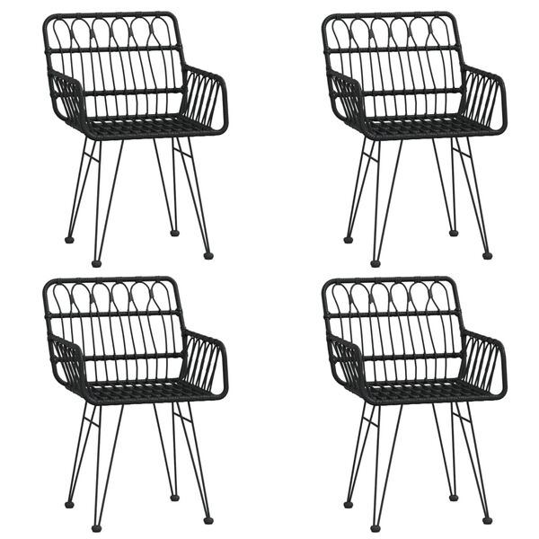 vidaXL Σετ Τραπεζαρίας Κήπου 5 Τεμαχίων Μαύρο από Συνθετικό Ρατάν