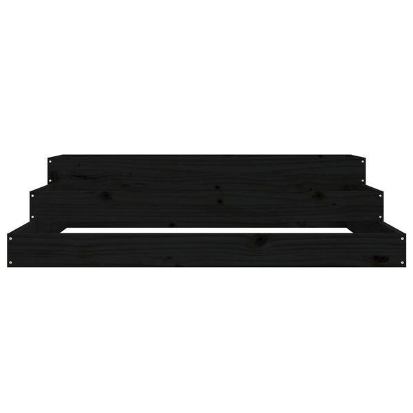 vidaXL Ζαρντινιέρα Μαύρο 107 x 107 x 27 εκ. από Μασίφ Ξύλο Πεύκου