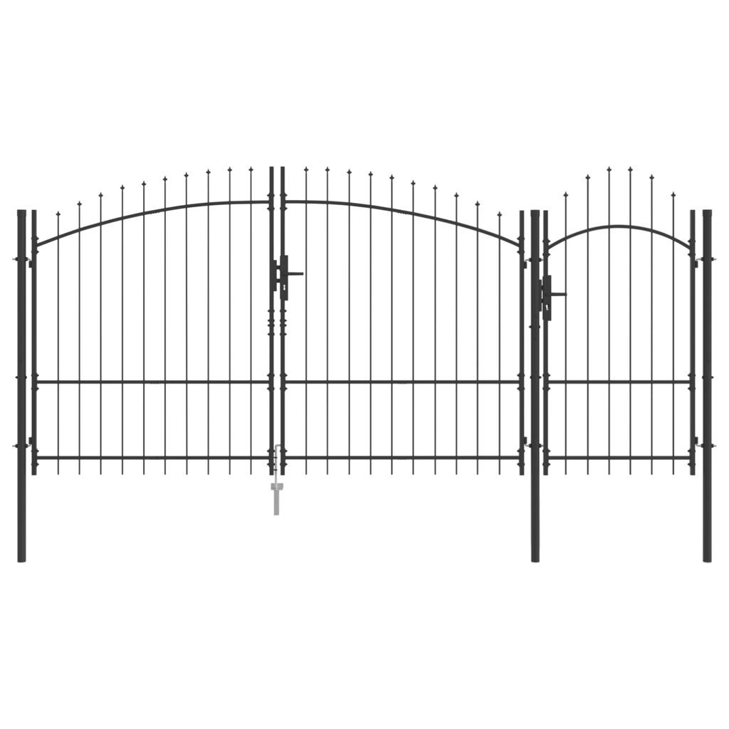 vidaXL Πύλη Κήπου Μαύρο 175 x 400 εκ