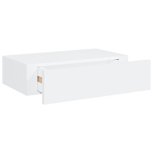 vidaXL Ράφι Επιτοίχιο με Συρτάρι Λευκό 40 x 23,5 x 10 εκ. από MDF