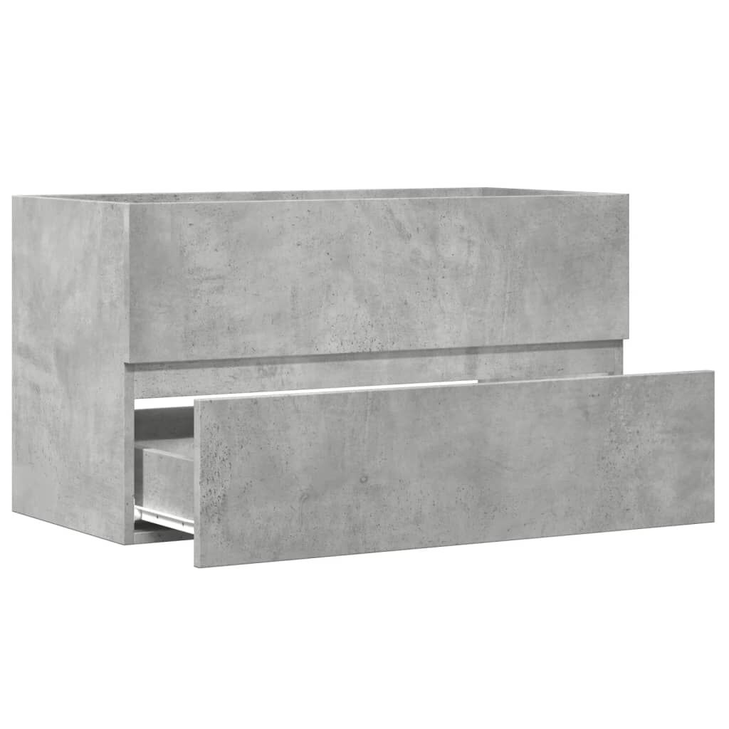 vidaXL Ντουλάπι Νιπτήρα Γκρι Σκυροδέματος 90x38,5x45 εκ. Επεξ. Ξύλο