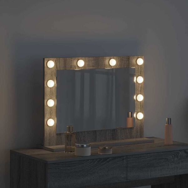 vidaXL Καθρέφτης τουαλέτας με καθρέφτη Γκρίζο Σονομα 60 x 45 x 18 εκ.