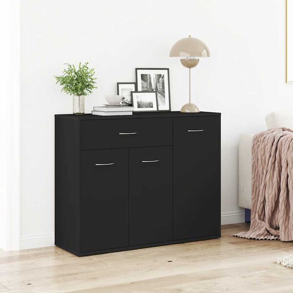 vidaXL Μπουφές Μαύρος 88 x 30 x 70 εκ. από Επεξ. Ξύλο