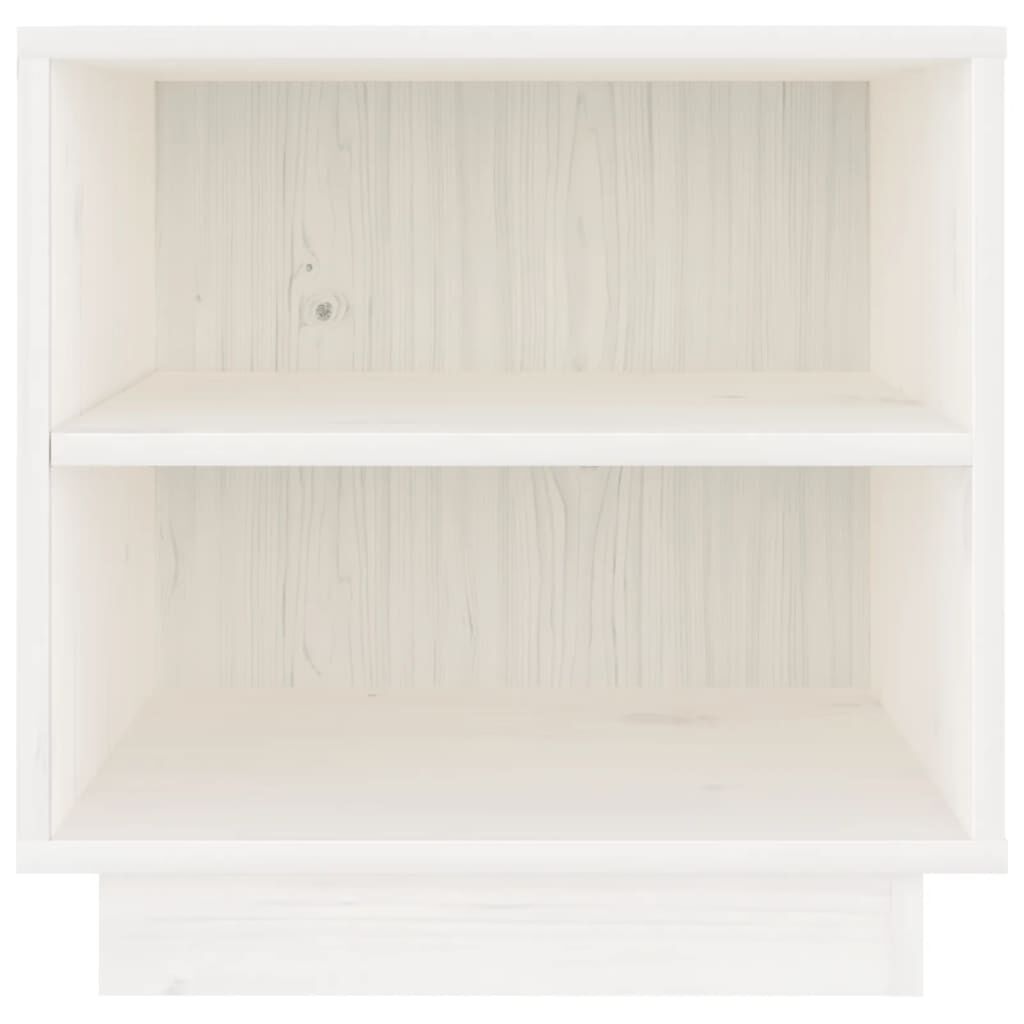 vidaXL Κομοδίνο Λευκό 40 x 34 x 40 εκ. από Μασίφ Ξύλο Πεύκου