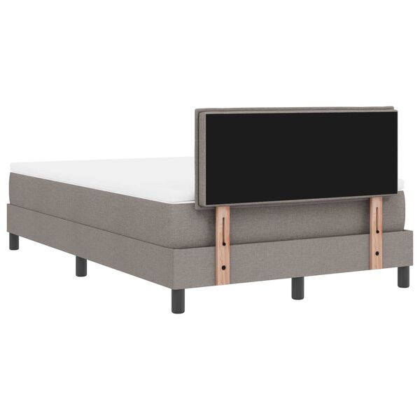 vidaXL Κρεβάτι Box Spring με Στρώμα & LED Taupe 120x200 εκ. Ύφασμα