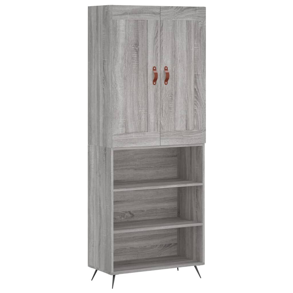 vidaXL Ντουλάπι Γκρι Sonoma 69,5 x 34 x 180 εκ. Επεξεργασμένο Ξύλο