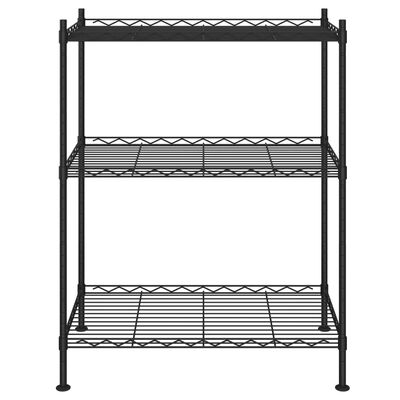 vidaXL Ραφιέρα Αποθήκευσης 3 Επιπέδων Μαύρη 60 x 35 x 76 εκ. 150 κιλά