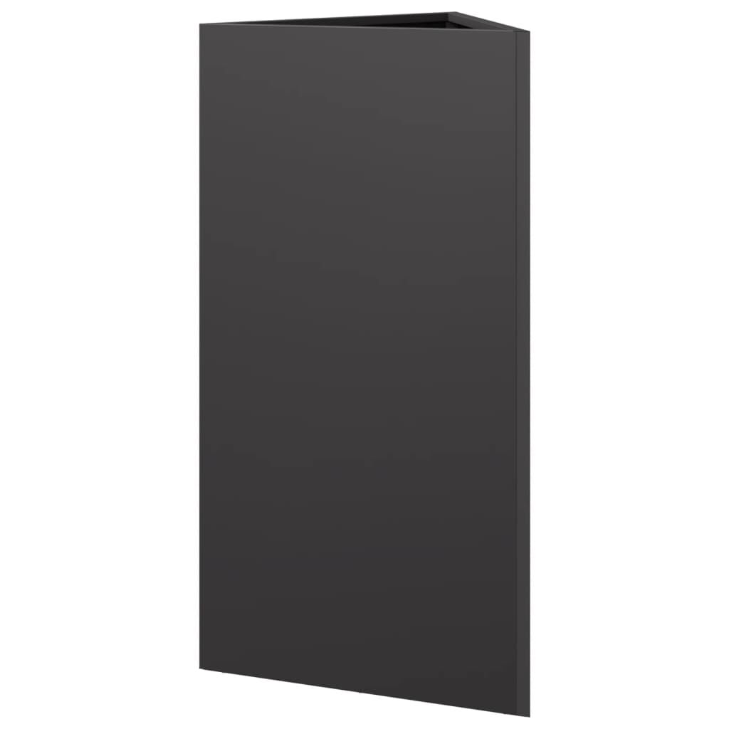 vidaXL Ζαρντινιέρες Κήπου 2 τεμ. Μαύρο Τρίγωνο 40x34,5x70εκ από Ατσάλι