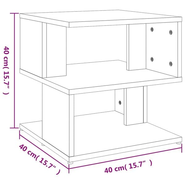 vidaXL Τραπέζι Βοηθητικό Sonoma Δρυς 40 x 40 x 40 εκ. από Μοριοσανίδα