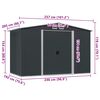 vidaXL Αποθήκη Κήπου Ανθρακί 257 x 205 x 178 εκ. Ατσάλινη