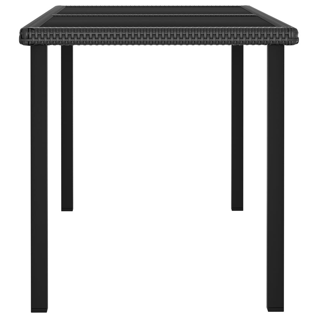 vidaXL Τραπεζαρία Κήπου Μαύρη 140 x 70 x 73 εκ. από Συνθετικό Ρατάν