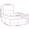 vidaXL Κρεβάτι Boxspring με Στρώμα Γκρι 120x200εκ. από Συνθετικό Δέρμα