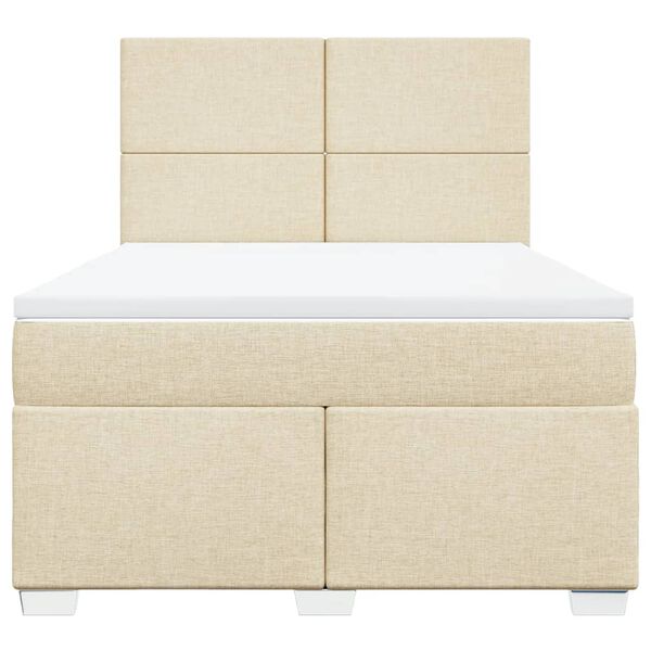 vidaXL &Kappa;&rho;&epsilon;&beta;ά&tau;&iota; Boxspring &mu;&epsilon; &Sigma;&tau;&rho;ώ&mu;&alpha; &Kappa;&rho;&epsilon;&mu; 160x200 &epsilon;&kappa;. &Upsilon;&phi;&alpha;&sigma;&mu;ά&tau;&iota;&nu;&omicron;