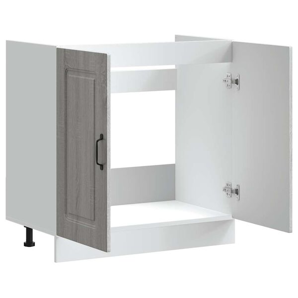 vidaXL Ντουλάπι βάσης νεροχύτη "Kalmar" Γκρι Sonoma 80x46x81,5 cm