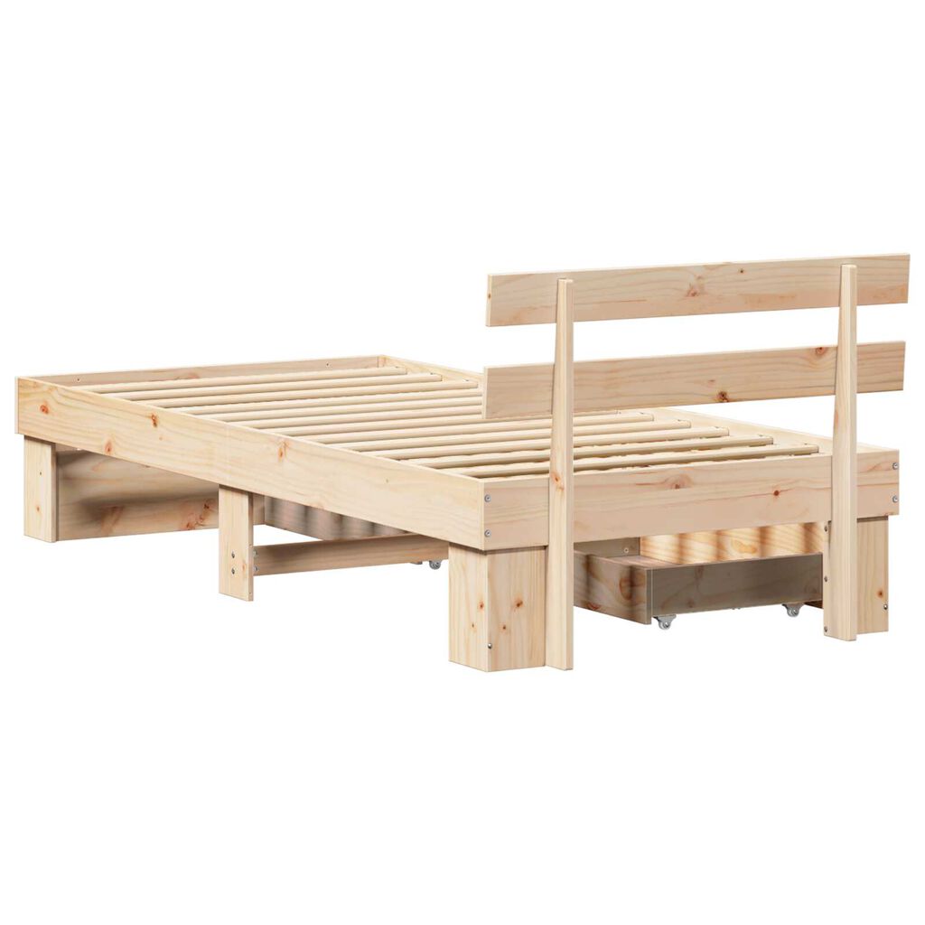 vidaXL Σκελετός Κρεβατιού Καφέ 80 x 200 cm Συμπαγές ξύλο πεύκου