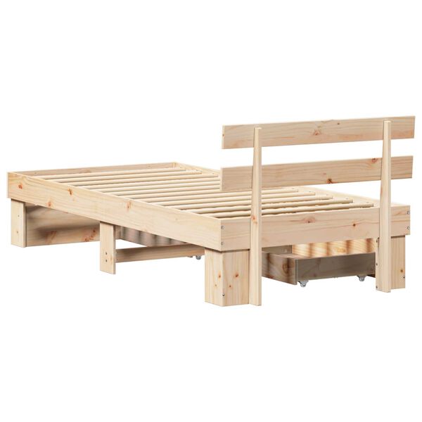 vidaXL Σκελετός Κρεβατιού Καφέ 80 x 200 cm Συμπαγές ξύλο πεύκου